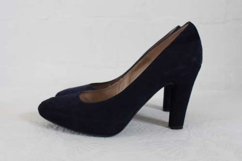 GENUINE SUEDE LEATHER BLUE UNISA PUMPS HIGH HEELS SHOES - SIZE 7