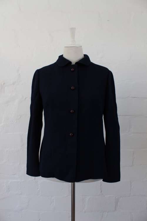 VINTAGE NAVY BLUE ITALIAN JACKET BLAZER - SIZE 12