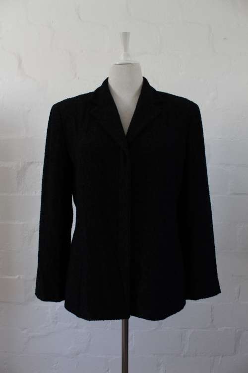 *FLASH SALE - 50% OFF!* *ANNE KLEIN* DESIGNER BLACK WOOL BLAZER JACKET - SIZE 14