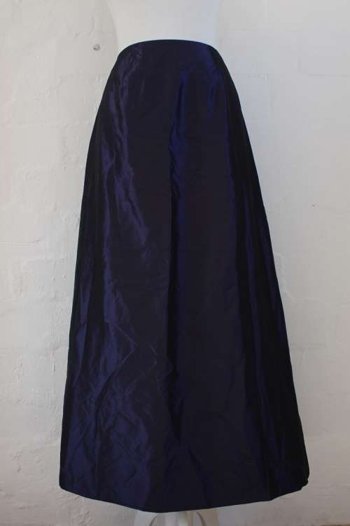 100% SILK MONSOON NAVY BLUE A-LINE MAXI LONG SKIRT - SIZE 12