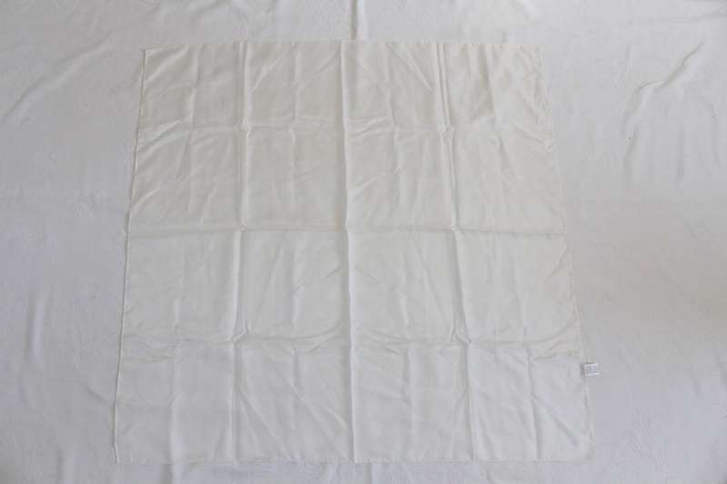 VINTAGE 100% SILK WHITE LARGE SCARF