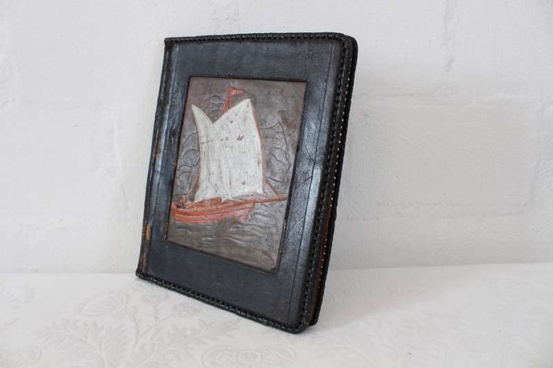 VINTAGE GENUINE LEATHER BROWN BLACK BOOK COVER FOLDER