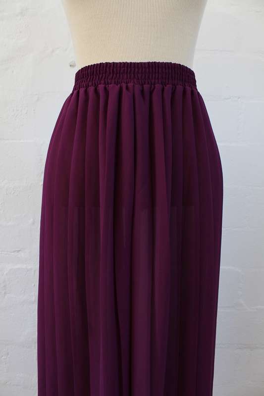 VINTAGE PLEATED PURPLE HIGH WAIST PALAZZO PANTS - SIZE 10