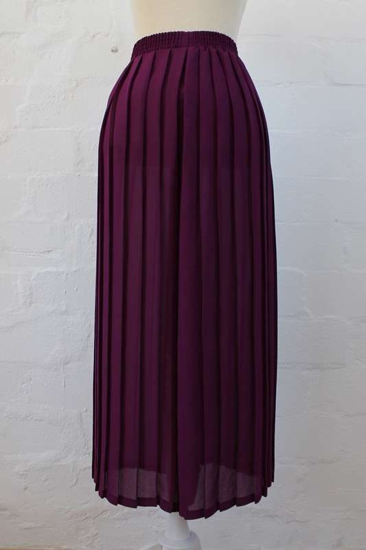 VINTAGE PLEATED PURPLE HIGH WAIST PALAZZO PANTS - SIZE 10