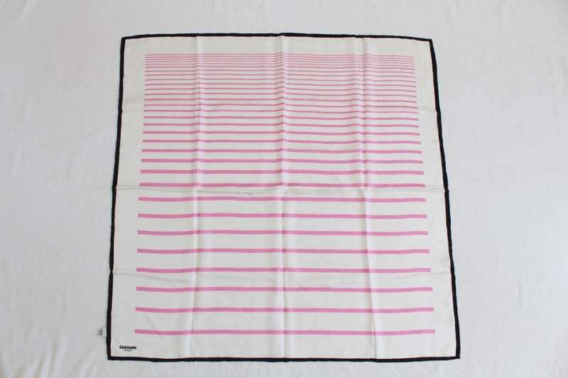 *FLASH SALE - 50% OFF!* *CASSANI SPORT* 100% SILK DESIGNER VINTAGE WHITE STRIPED SCARF