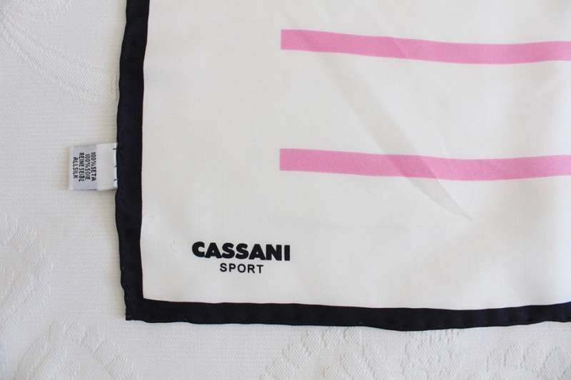 *FLASH SALE - 50% OFF!* *CASSANI SPORT* 100% SILK DESIGNER VINTAGE WHITE STRIPED SCARF