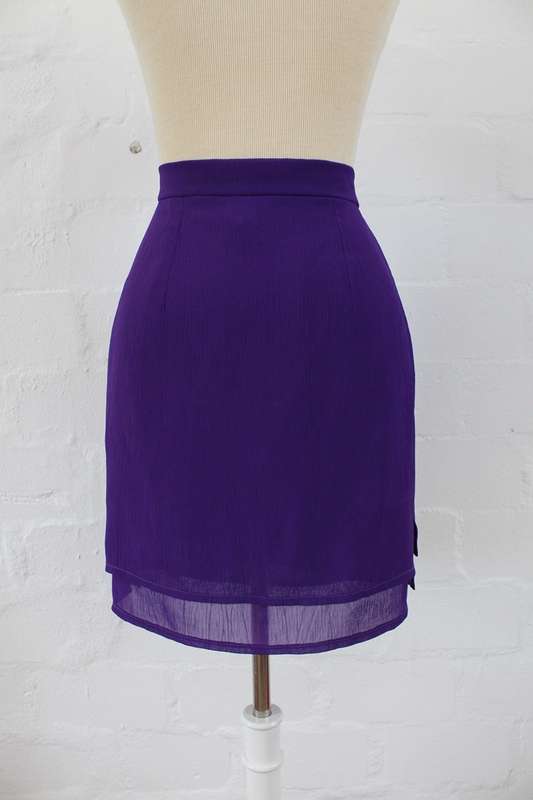 VINTAGE PURPLE WRAP HIGH WAIST SKIRT - SIZE 8