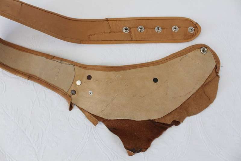 VINTAGE TAN BROWN GENUINE LEATHER PATCHWORK BELT