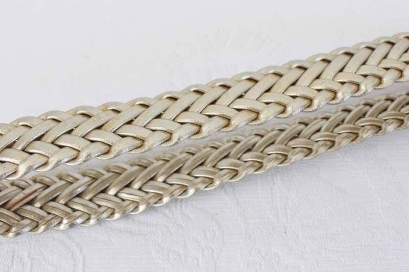 VINTAGE GOLD WOVEN PLAITED FAUX LEATHER BELT