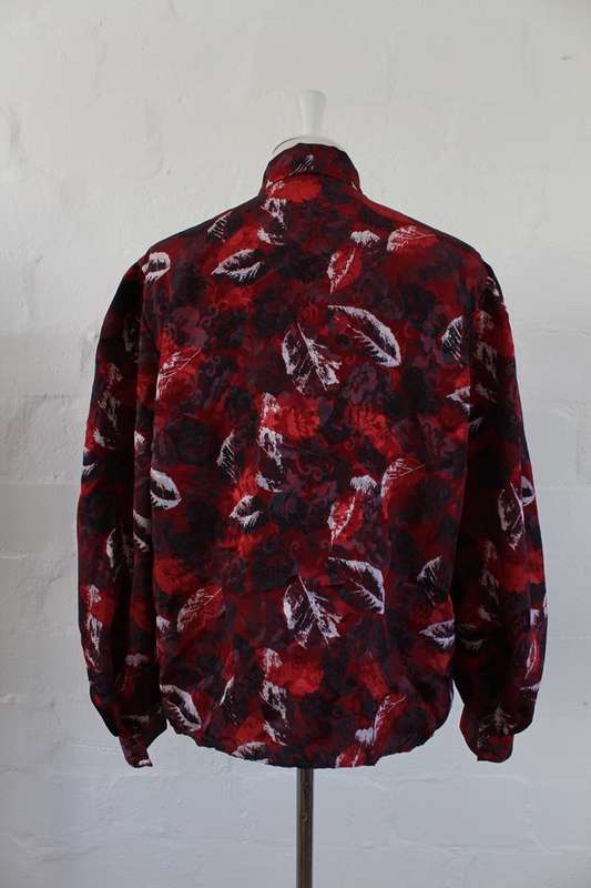VINTAGE PUSSYBOW NECK TIE BLACK RED FLORAL SHIRT TOP BLOUSE - SIZE 14