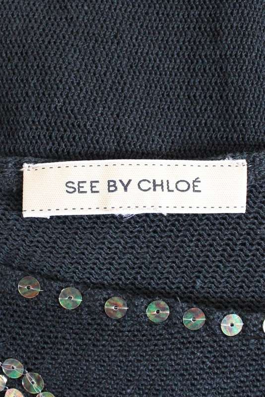 *FLASH SALE - 50% OFF!* *SEE BY CHLOE* DESIGNER BLACK SEQUIN SLEEVELESS JERSEY TOP - SIZE XL