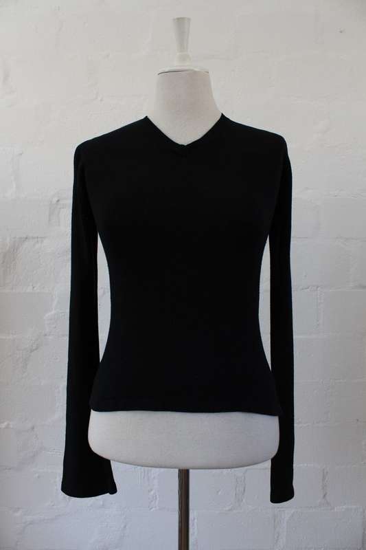 *CUSTO BARCELONA* DESIGNER SILK CASHMERE BEADED JERSEY KNIT TOP - SIZE S