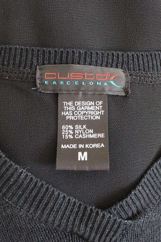 *CUSTO BARCELONA* DESIGNER SILK CASHMERE BEADED JERSEY KNIT TOP - SIZE S