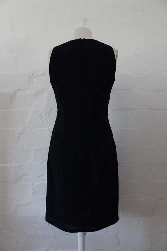 *FRANK USHER* DESIGNER NAVY BLUE SLEEVELESS COCKTAIL DRESS - SIZE 12