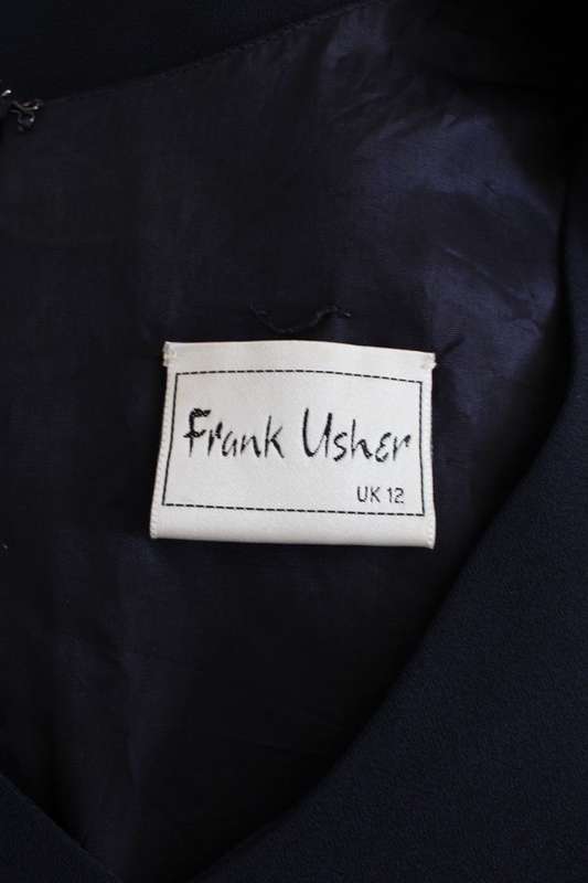 *FRANK USHER* DESIGNER NAVY BLUE SLEEVELESS COCKTAIL DRESS - SIZE 12