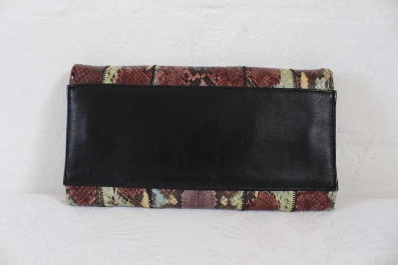 *CHARLES JOURDAN PARIS* GENUINE SNAKE SKIN DESIGNER VINTAGE CLUTCH BAG PURSE