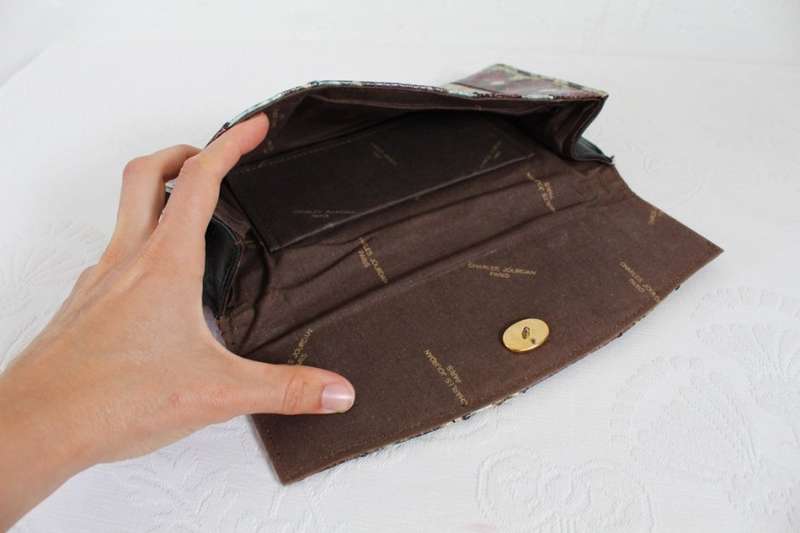 *CHARLES JOURDAN PARIS* GENUINE SNAKE SKIN DESIGNER VINTAGE CLUTCH BAG PURSE