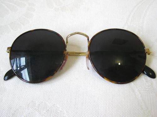RETRO VINTAGE ROUND TORTOISE SHELL RIM SUNGLASSES