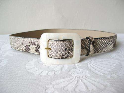*GENUINE SNAKE SKIN* FRANCOGIARRI FRENCH DESIGNER VINTAGE LADIES LEATHER BELT - MADE IN ITALY