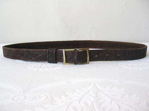 *GENUINE ELEPHANT SKIN* MEN'S VINTAGE LEATHER BROWN BELT