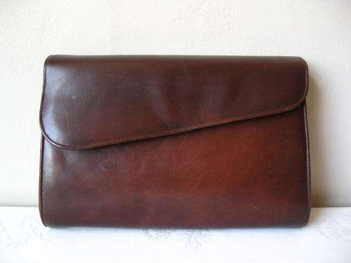 *DILUCIO* DESIGNER VINTAGE GENUINE LEATHER BROWN CLUTCH SHOULDER BAG HANDBAG