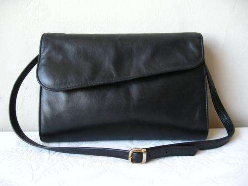 *DILUCIO* DESIGNER VINTAGE GENUINE LEATHER BLACK SLING SHOULDER CLUTCH BAG HANDBAG
