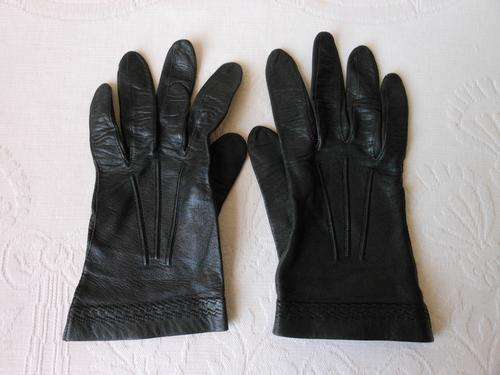 GENUINE LEATHER VINTAGE BLACK LADIES GLOVES