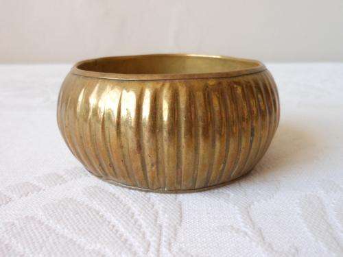 VINTAGE BRASS CHUNKY WIDE CUFF BRACELET BANGLE