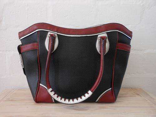 *NEW YEAR SALE - 50% OFF* RED BLACK FAUX LEATHER OVERSIZE LARGE TOTE SHOULDER BAG HANDBAG