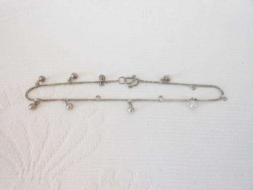 VINTAGE SILVER PLATED FINE CHAIN ANKLE BRACELET ANKLET