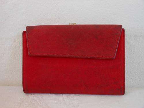 *SALE* GENUINE LEATHER RED VINTAGE LADIES PURSE WALLET - MADE IN VENICE