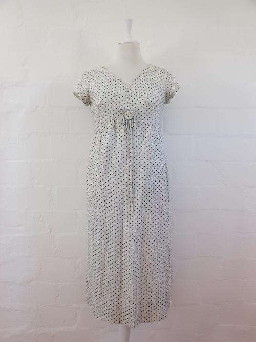 *CLEARANCE SALE - 50% OFF* VINTAGE POLKA DOT SILVER BLACK SHIMMER COCKTAIL DRESS - SIZE 12