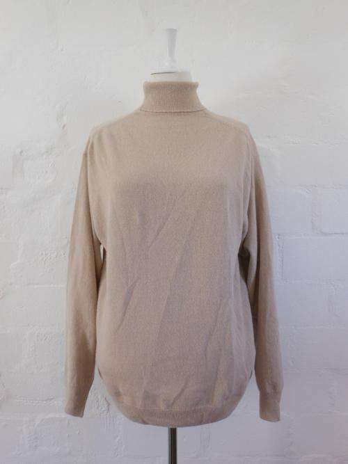 MR SWEATER WOOL ANGORA KNIT POLO NECK BROWN LONG SLEEVE JERSEY - SIZE XL
