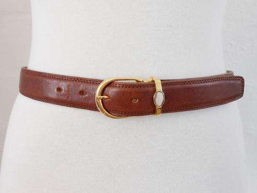 SABATINI VINTAGE GENUINE LEATHER BROWN TAN LADIES BELT - MADE IN ITALY