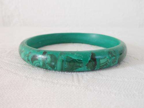 *NEW YEAR SALE - 50% OFF* VINTAGE MALACHITE STONE GREEN INLAY BRACELET BANGLE