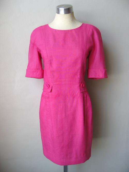 *NEW YEAR SALE - 60% OFF* *GUY LAROCHE* BOUTIQUE PARIS DESIGNER VINTAGE PINK DRESS - SIZE 8