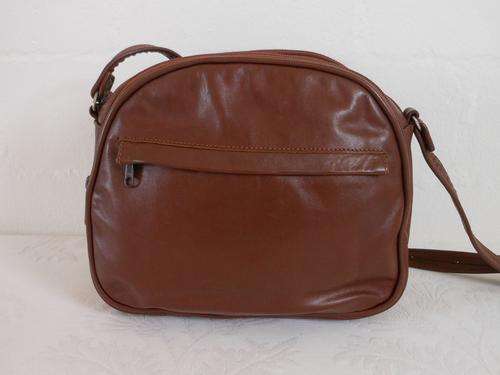 GENUINE LEATHER VINTAGE BROWN TAN SMALL SLING CROSSBODY BAG HANDBAG