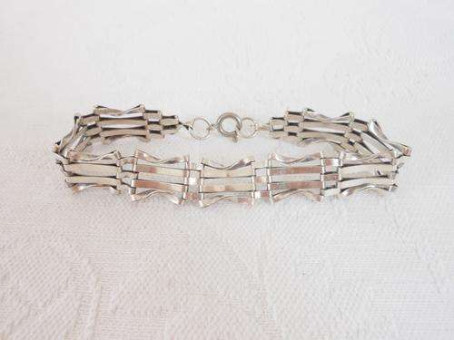STERLING SILVER VINTAGE CHAIN LINK BRACELET BANGLE
