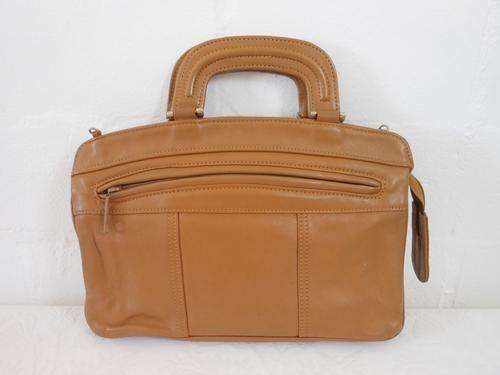 CHRISTIN GENUINE LEATHER VINTAGE BROWN TAN HANDBAG BAG