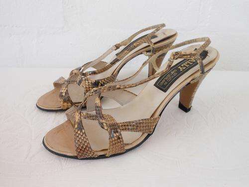 *BALLY* VINTAGE GENUINE SNAKE SKIN LEATHER SHOES SANDALS - SIZE 5