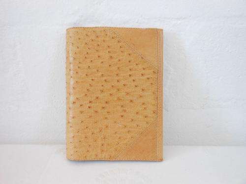 *GENUINE OSTRICH SKIN* LEATHER VINTAGE BOOK COVER