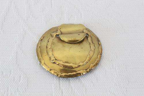 VINTAGE BRASS CIRCLE MODERN BROOCH PIN