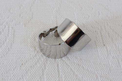 VINTAGE SILVER PLATED HOOP CLIP-ON EARRINGS