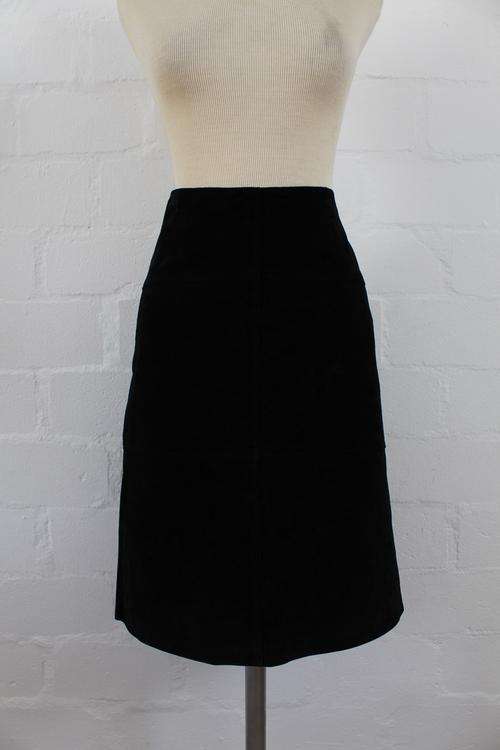 *NEW YEAR SALE - 50% OFF!*GENUINE SUEDE LEATHER* BLACK PENCIL SKIRT - SIZE 6