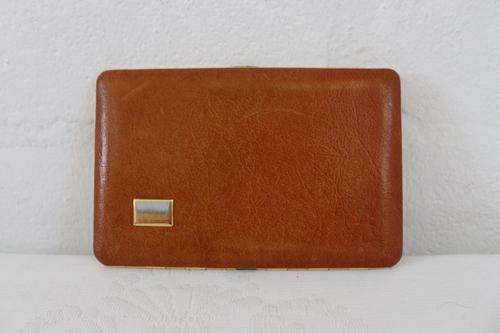 VINTAGE KINCRAFT GENUINE LEATHER TAN BROWN CIGARETTE CASE - ENGLAND