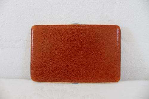 VINTAGE GENUINE LEATHER TAN BROWN CIGARETTE CASE - ENGLAND