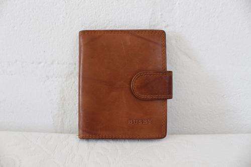 *BUSBY* HAND MADE GENUINE LEATHER TAN BROWN MEN'S WALLET