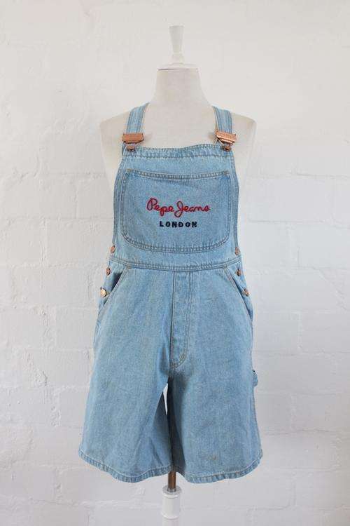 *PEPE JEANS LONDON* VINTAGE BLUE DENIM DUNGAREES - SIZE 10