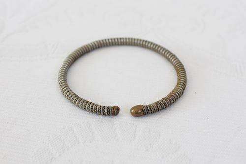 VINTAGE BRASS SILVER PLATED BRACELET BANGLE