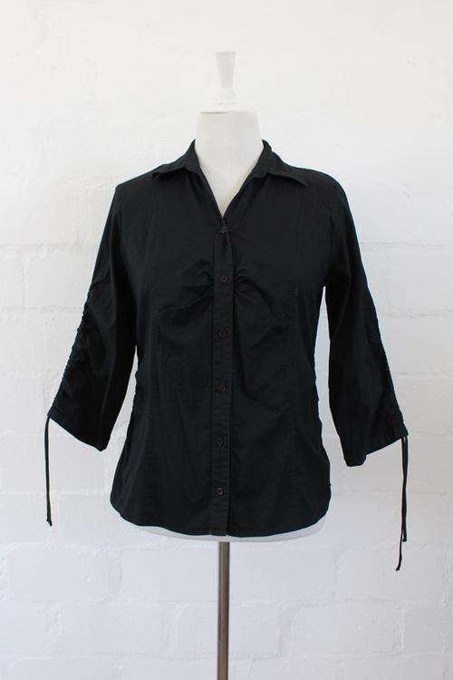 ZARA BASIC BLACK SHIRT TOP - SIZE 12